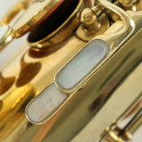 C.G. Conn 'Virtuoso Deluxe' Bass Saxophone SN 111421 GOLD PLATE, FULL PEARLS- for sale at BrassAndWinds.com