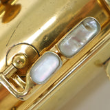 C.G. Conn 'Virtuoso Deluxe' Bass Saxophone SN 111421 GOLD PLATE, FULL PEARLS- for sale at BrassAndWinds.com