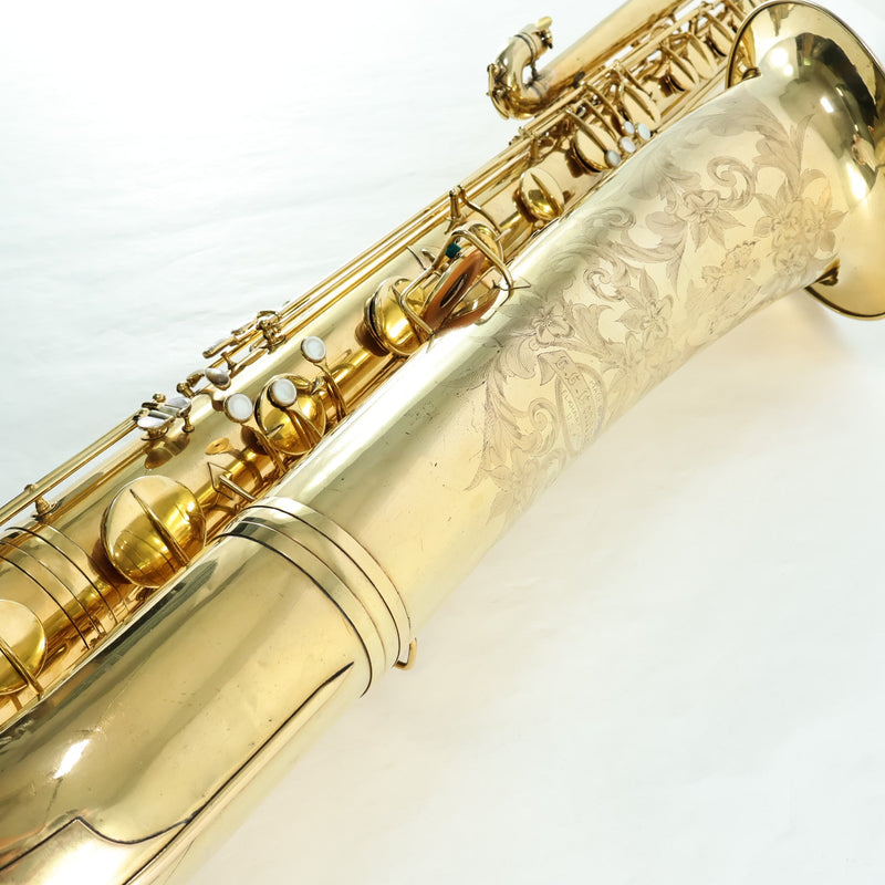 C.G. Conn 'Virtuoso Deluxe' Bass Saxophone SN 111421 GOLD PLATE, FULL PEARLS- for sale at BrassAndWinds.com