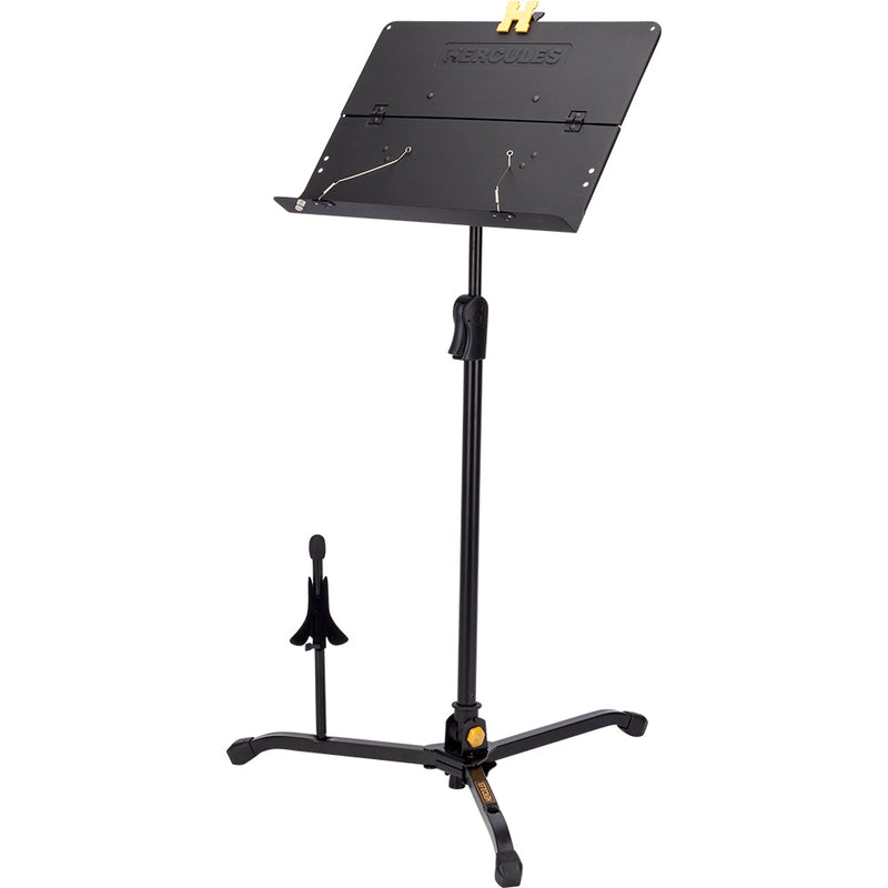 Hercules BS301B 'EZ Clutch' Orchestra Stand with Foldable Desk BRAND NEW- for sale at BrassAndWinds.com