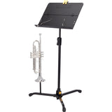 Hercules BS301B 'EZ Clutch' Orchestra Stand with Foldable Desk BRAND NEW- for sale at BrassAndWinds.com