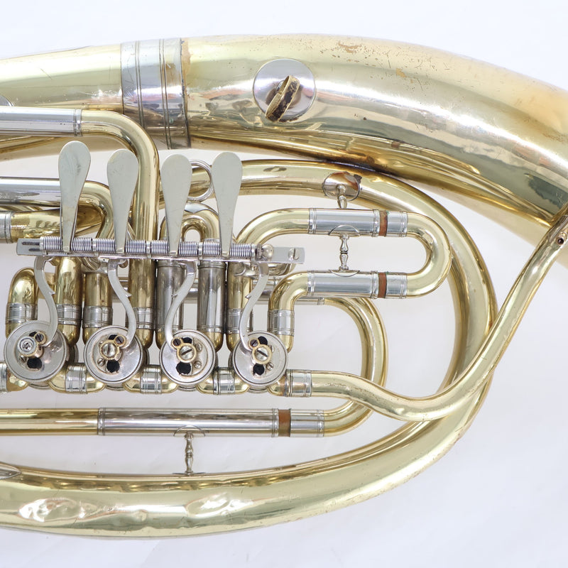 Miraphone Four Valve Oval Baritone Horn SN 6482 PLAYS AS IS- for sale at BrassAndWinds.com