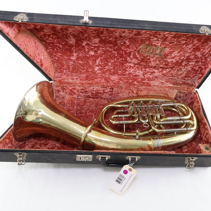 Miraphone Four Valve Oval Baritone Horn SN 6482 PLAYS AS IS- for sale at BrassAndWinds.com