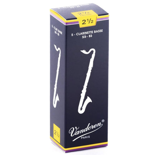 Vandoren CR1225 Bass Clarinet Traditional Reeds, Strength 2.5 Box of 5- for sale at BrassAndWinds.com