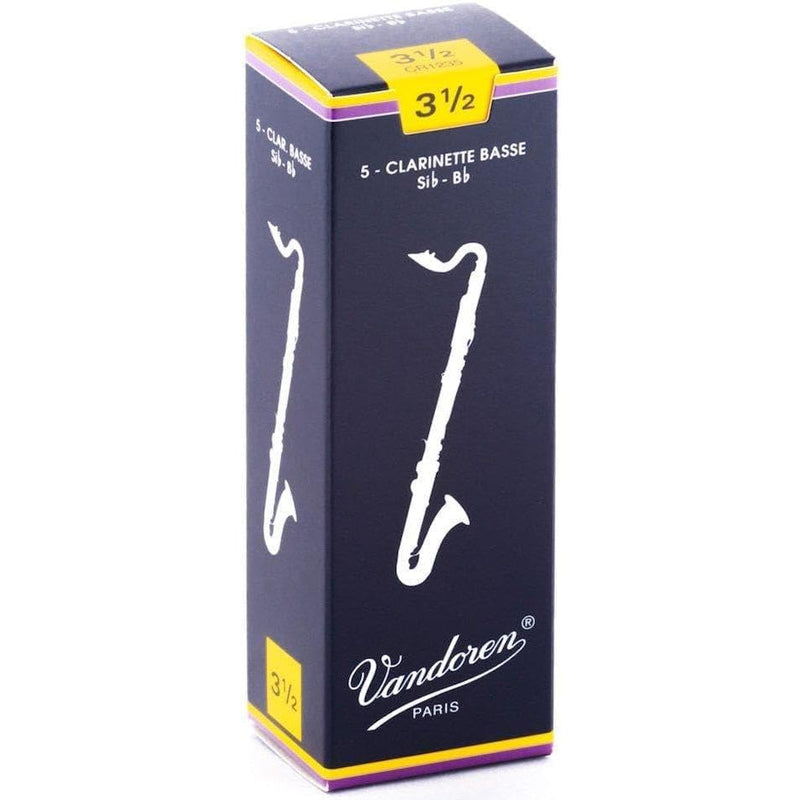 Vandoren CR1235 Bass Clarinet Traditional Reeds, Strength 3.5 Box of 5- for sale at BrassAndWinds.com