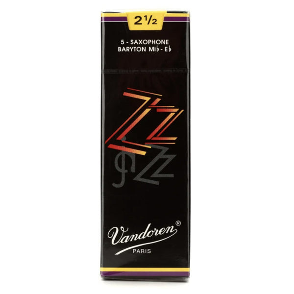 Vandoren SR4425 ZZ Baritone Saxophone Reeds, Strength 2.5, Box of 5- for sale at BrassAndWinds.com