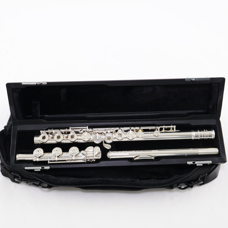 William S. Haynes Model AF708SE-BO 'Amadeus' Solid Silver Flute SN B2304560 OPEN BOX- for sale at BrassAndWinds.com