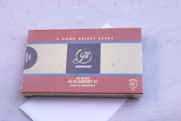 Gonzalez Bb Bass Clarinet Reeds, Strength 2.25, Box of 2- for sale at BrassAndWinds.com