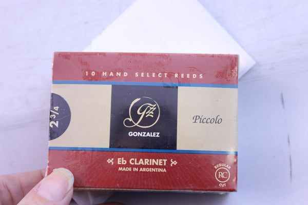 Gonzalez Eb Clarinet Reeds, Strength 2.75, Box of 10- for sale at BrassAndWinds.com